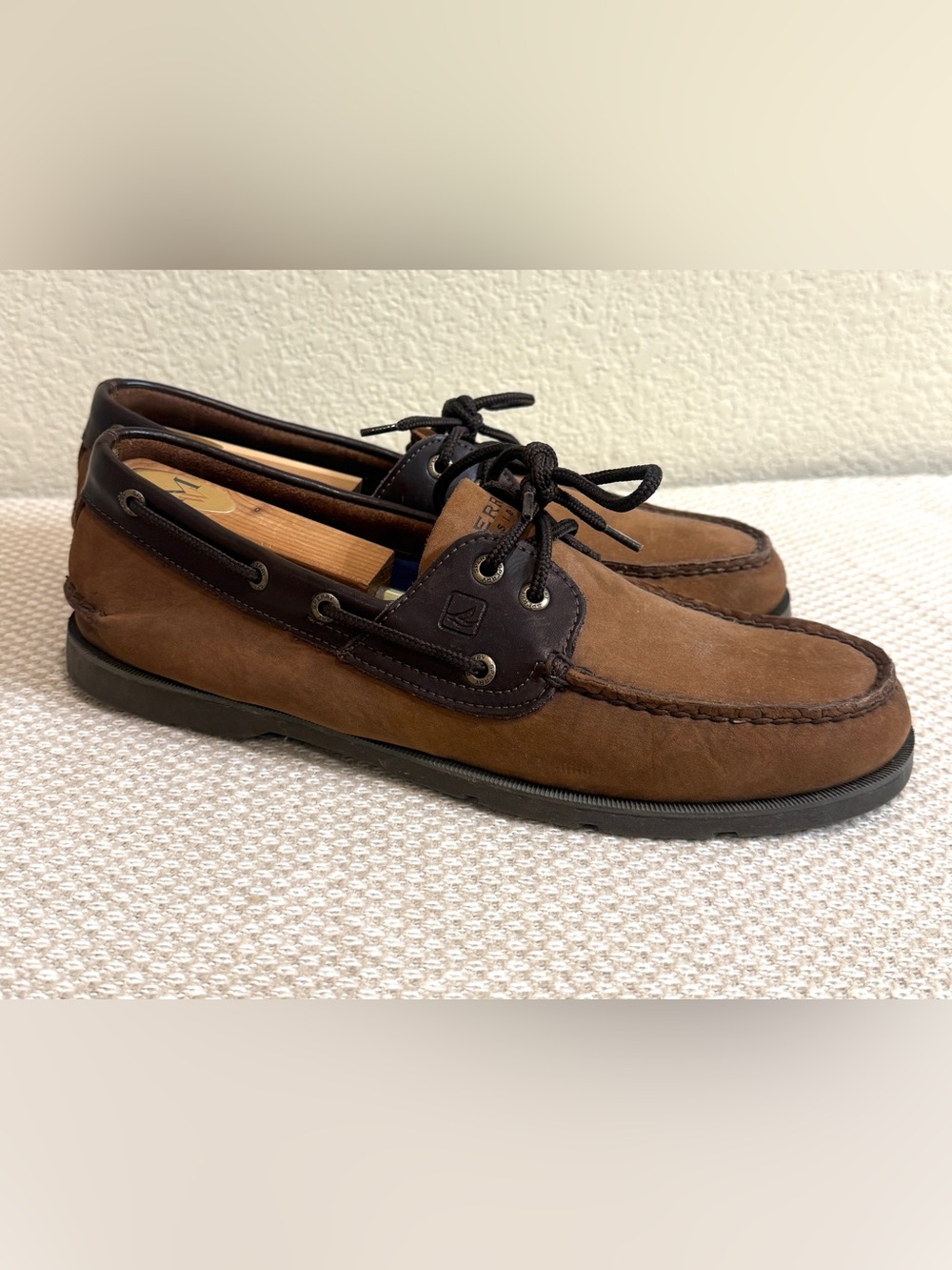 Sperry Authentic Original 2 Eye Men’s Leather 2 Tone Loafers Boat Shoes US 11